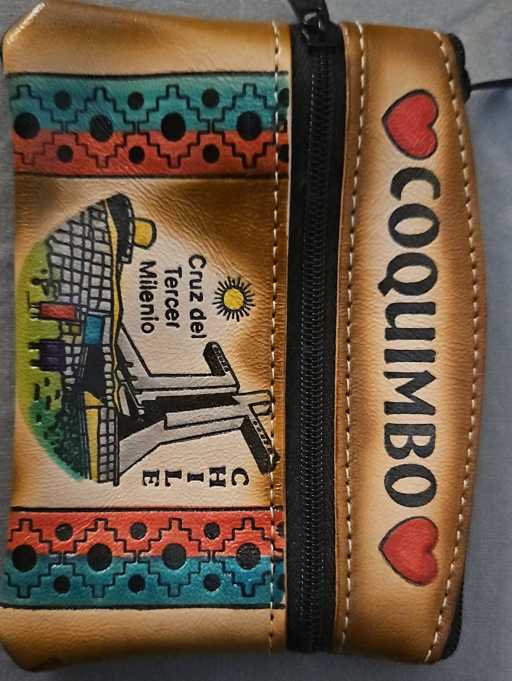 Coquimbo Printed Zip Wallet with Heart Accent